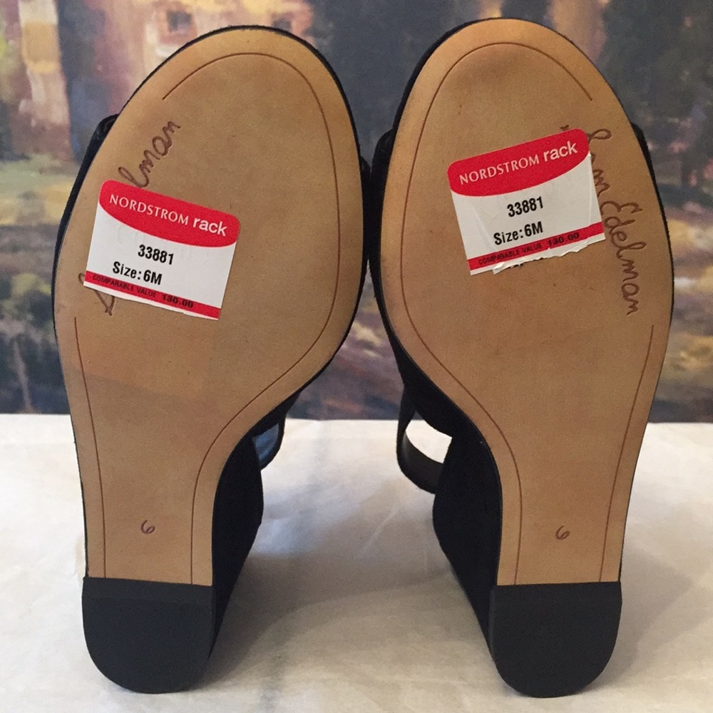 BNWT Sam Edelman Suede Warick Wedge Sandal - Picture 4 of 8